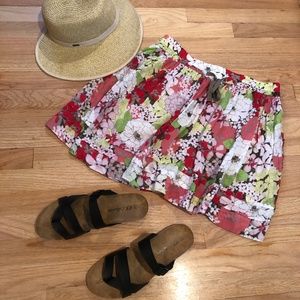 Fun Flirty Flowered Mini Skirt